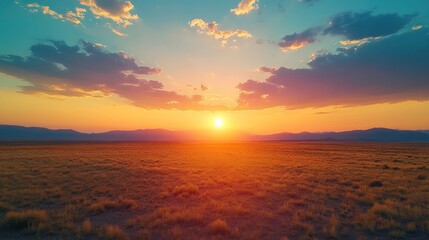 Obraz premium A sunset with beautiful clouds swirling in the sky, adding depth and intensity to the vibrant colors.