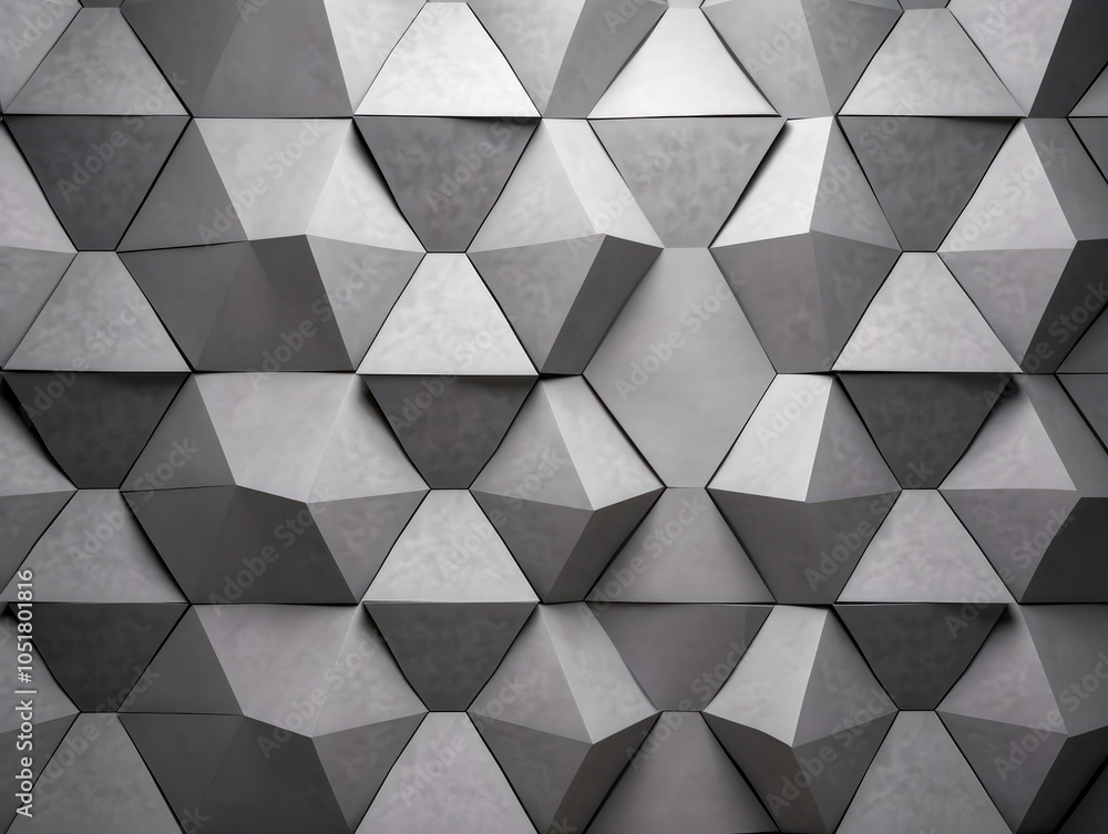 Poster this image showcases a three-dimensional geometric pattern formed by hexagonal blocks with a modern 