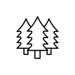Obraz premium Pine tree outline icons, minimalist vector illustration ,simple transparent graphic element .Isolated on white background