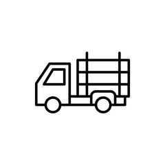 Wooden truck outline icons, minimalist vector illustration ,simple transparent graphic element .Isolated on white background