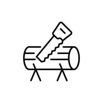 recommend clip art: Sawmill outline icons, minimalist vector illustration ,simple transparent graphic element .Isolated on white background