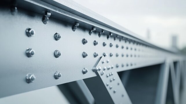 Steel Bridge Construction Close-Up