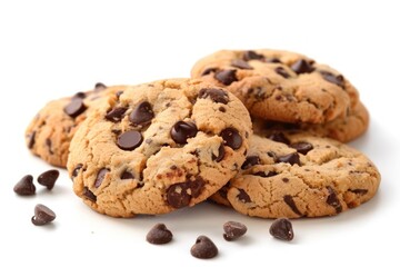 Chocolate chip cookies confectionery biscuit sweets.
