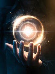 Hand Holding Mystical Energy Sphere