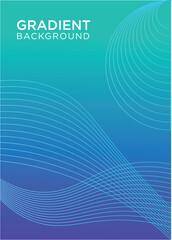 Blue gradient background with a variety of curved lines