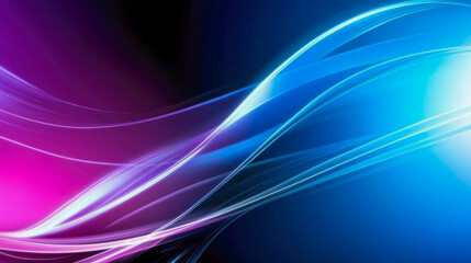 Energetic blue and pink light streaks flow dynamically across a black background, creating a dramatic and vibrant visual experience.