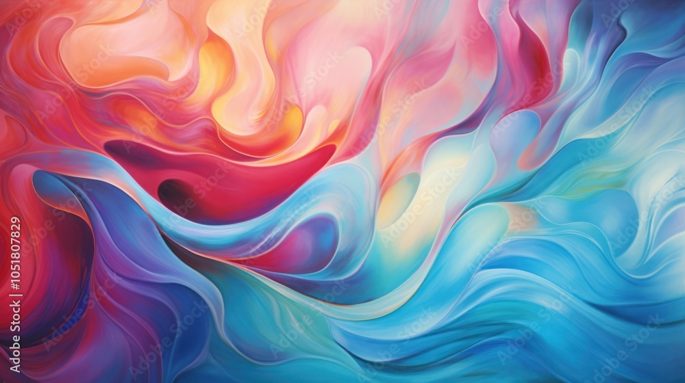 Poster vibrant display of multicolored abstract lights with swirling patterns, creating a dynamic and energ