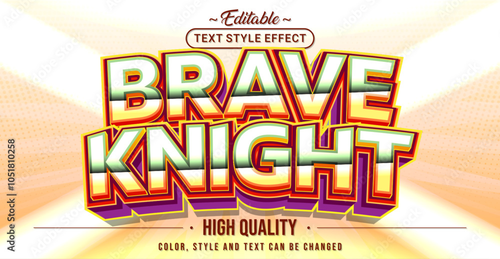 Aufkleber Editable text style effect - Brave Knight text style theme.