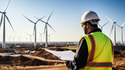 An environmental engineer in a hard hat and safety vest,