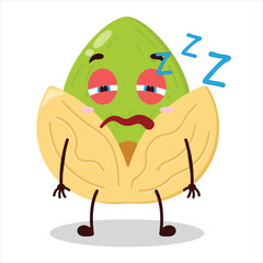 Fototapeta premium cute sleepy expression of pistachio character