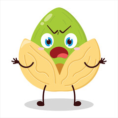 Fototapeta premium cute why expression of pistachio character