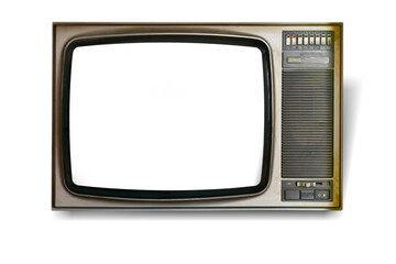 vintage television isolated on white background. This has clipping path.