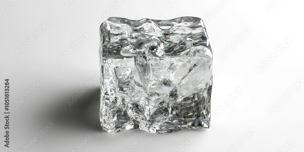 Aufkleber a cube of ice is shown on a white background