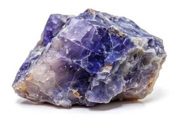 Fototapeta premium Macro specimen of natural raw iolite rock cutout