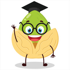 cute graduation college student expression of mayonnaise character