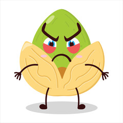 cute provoked expression of pistachio character