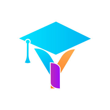 recommend clip art: Education style modern Y letter logo design with graduation cap
                    
