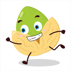 cute rush running expression of pistachio character
