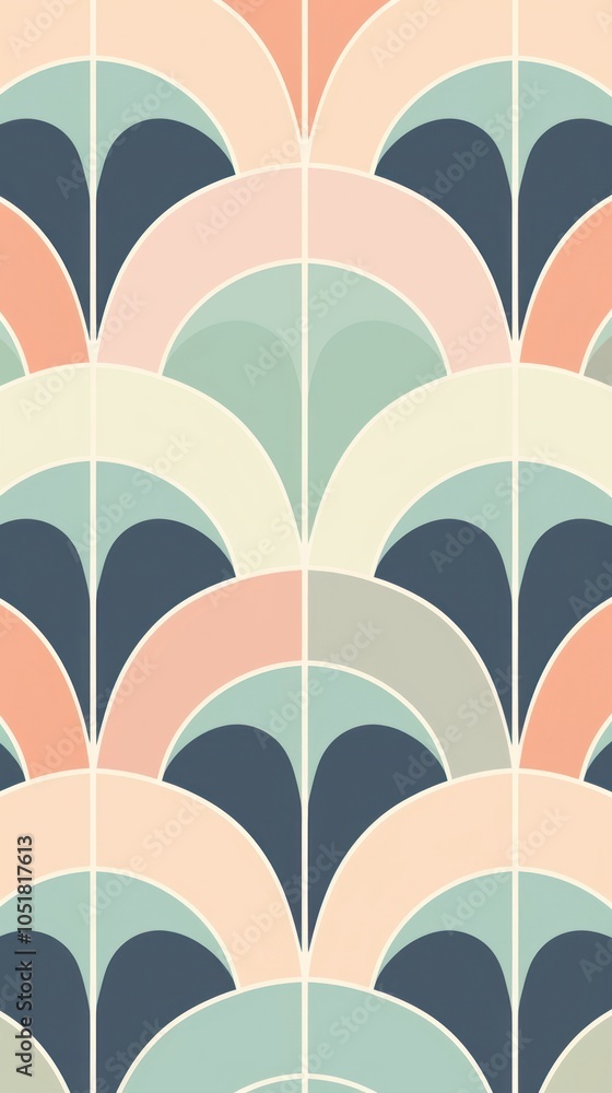 Poster overlapping art deco pattern architecture backgrounds.