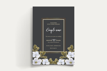 Fototapeta na wymiar BRIDAL SHOWER FLORAL INVITATION TEMPLATE