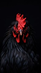A Ayam Cemani chicken poultry animal bird.