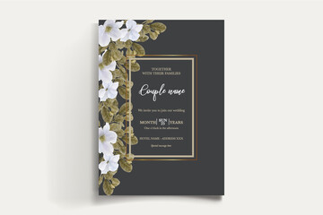 Fototapeta na wymiar BRIDAL SHOWER FLORAL INVITATION TEMPLATE