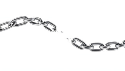 Obraz premium chain break breaking diagonal angle parts 3d isolated with white highlights, png