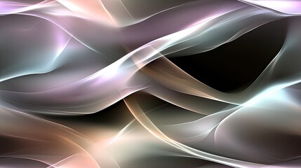 Obraz premium Vibrant waves of light in purples, reds, and blues flow across a black canvas, representing innovation in technology and artificial intelligence SEAMLESS PATTERN