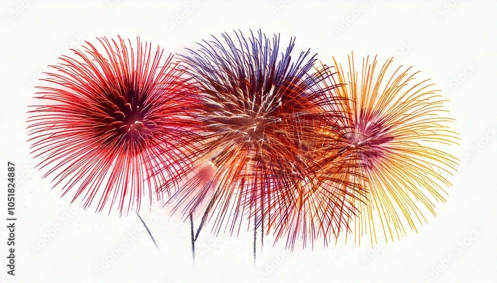 Canvas Prints fireworks over white background texture art design