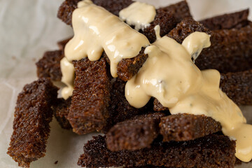 rye bread crackers are crispy on the outside and soft on the inside