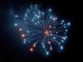 Obraz premium Minimalistic fireworks display against night sky for celebrations