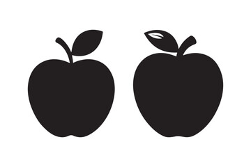 Apple silhouette vector illustration, Apple silhouette vector 