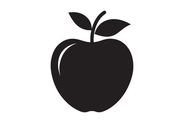 Apple silhouette vector illustration, Apple silhouette vector 