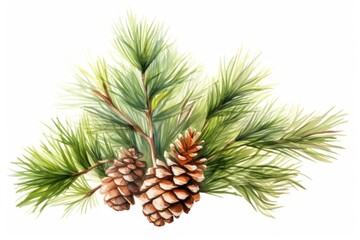 Pine plant tree white background.