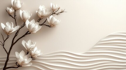 White Blossoms On Sand Dunes
