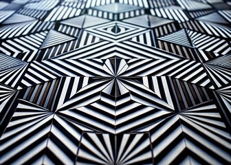 Abstract Black and White Geometric Pattern with Tilt-Shift Effect for Modern Art Lovers