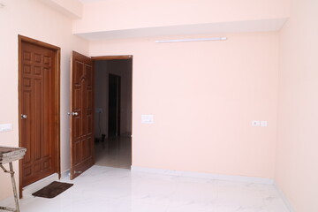 a hall with a doorway with empty copy space