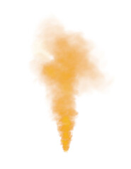 Orange fog or smoke. Orange smog clouds rising from bottom to top on floor, isolated transparent special effect. Magic haze. PNG.
