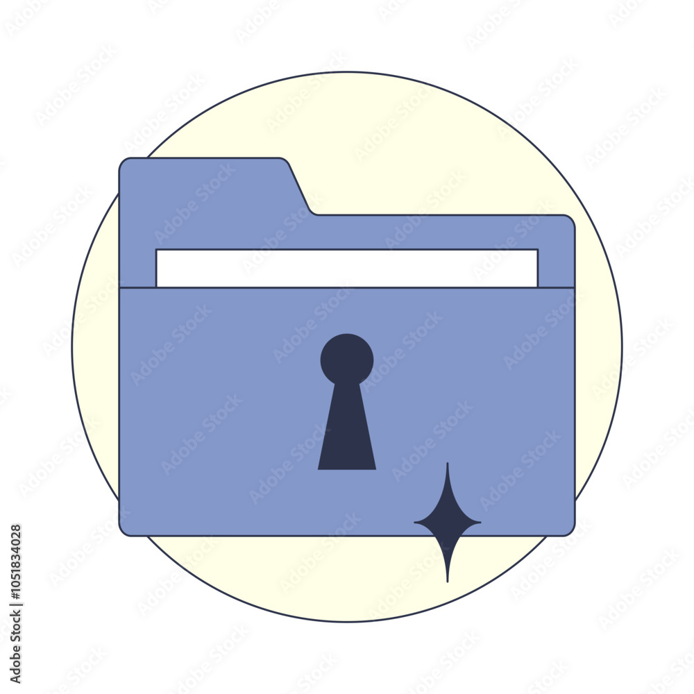 Aufkleber a blue file folder with a keyhole symbolizes data security and privacy.