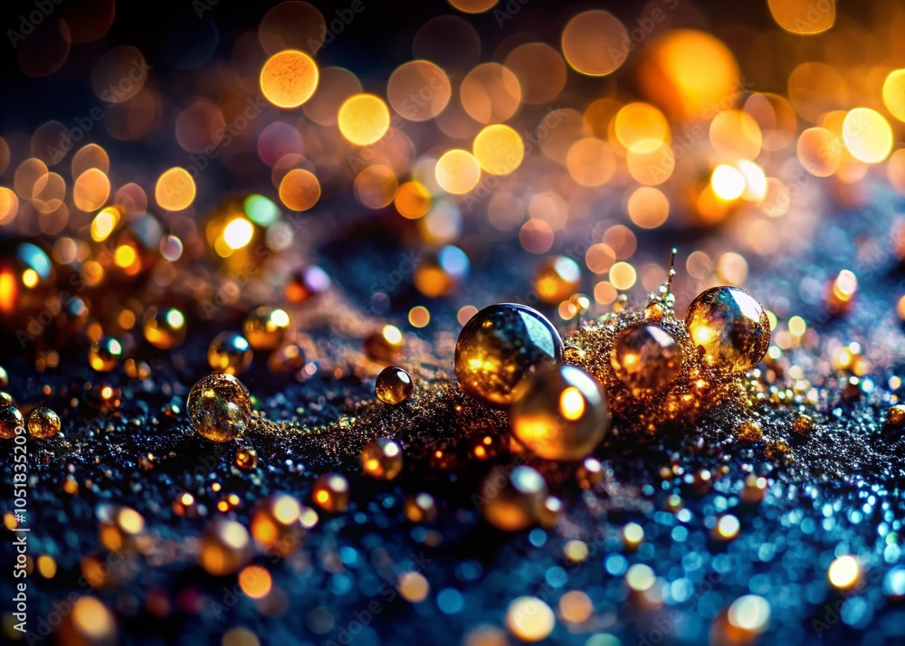 Poster abstract micro detail with bokeh effect on black background for modern art and design projects