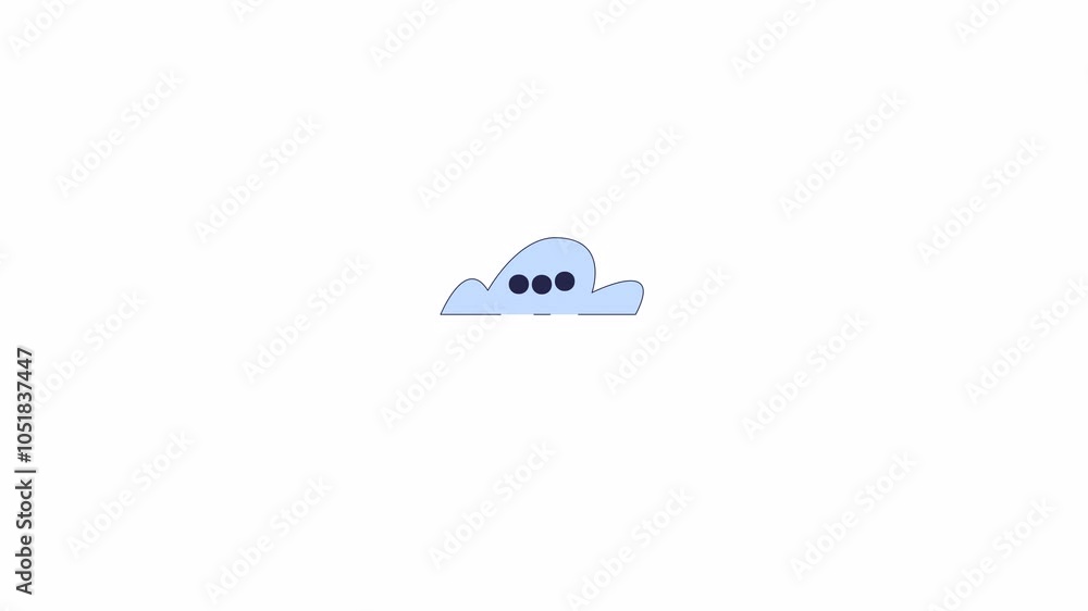 Poster cloud exchange 2d object animation. sync storage network cartoon 4k video, alpha channel. data serve