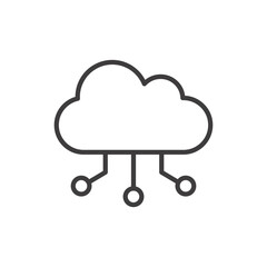 CLOUD COMPUTING stroke icon in black