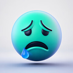 Obraz premium smiley face icon on blue button