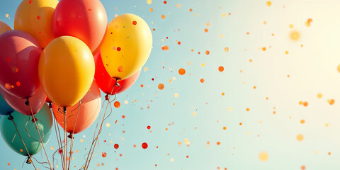 Colorful Balloons and Confetti Celebration Background HD