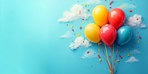 Colorful Balloons and Confetti Celebration Background HD
