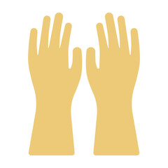 Obraz premium Household rubber gloves. Hand protection when cleaning. Isolated vector illustration in clip art style.