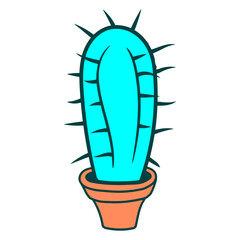 Cactus Plant Prickly Spines Desert Cacti Flowers Garden Plants Nature Lovers Pretty Beautiful Pot Flower Little Comic Hobby Gardeners Love Blooming Meadows Gardening Cute Cool Drawing Comic Cartoon