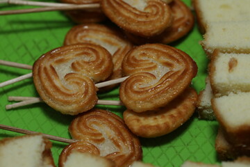 the romantic square waffers on display
