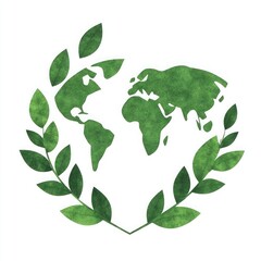 Green Foliage Celebrating Sustainability and Nature for Earth Day with Copyspace - Illustration