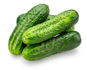Cucumbers isolated on white background. File contains clipping path.